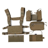 FMA Tactical Fight Vest Rig Set Micro Chest Rig Low Profile Mini Cordura Coyote Brown(CB)