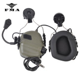 EARMOR Tactical Headset & RAC Rail Adapter Set Noise Canceling Military Aviation Communication