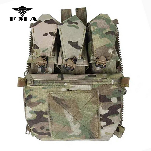 FMA New FPC Style Vest Special Zipper Back Panel Pouch Military Tactical Backplane Bags 3549