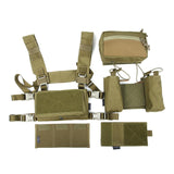 FMA Tactical Fight Vest Rig Set Micro Chest Rig Low Profile Mini Cordura Coyote Brown(CB)