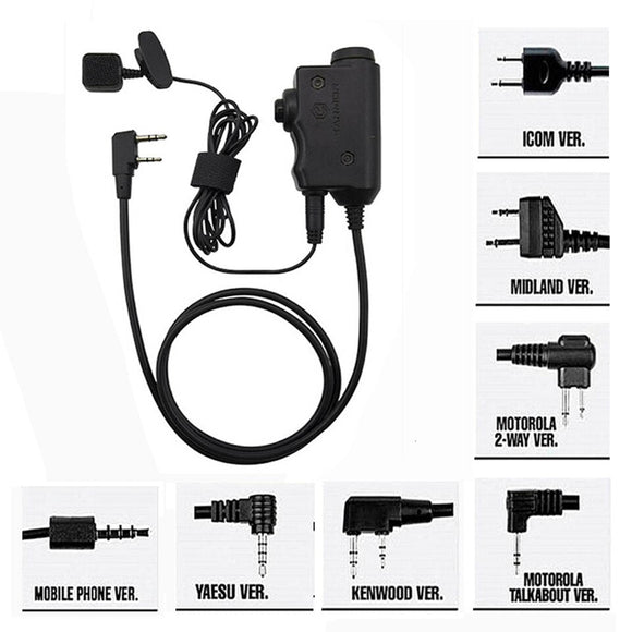 OPSMEN EARMOR M52 Military PTT Adapter Airsoft Tactical Headset for Airsoft Earmor MSA Sordin/3M Peltor