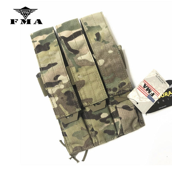 FMA Tactical Pouches Triple Magazine Pouch MOLLE Mag Carrier SMG Mag Camo Military Molle